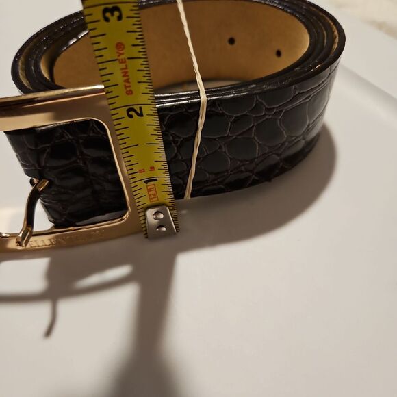 ✨️Ellen Tracy Brown Leather Belt XL WAIST 34"-42" Like New - Picture 6 of 8